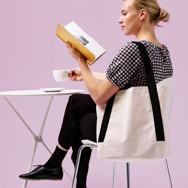 Dakota recycled contrast strap tote Thumbnail